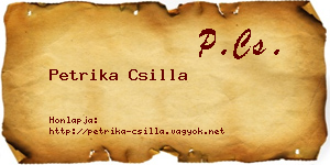 Petrika Csilla névjegykártya